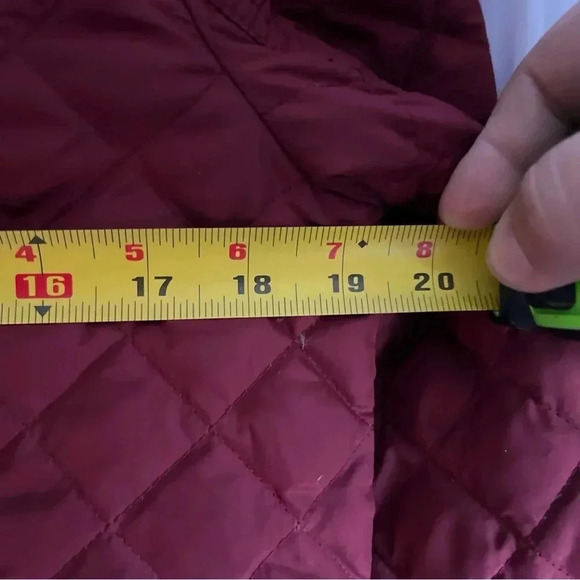J.Crew Red Quilted Goose Down Puffer Jacket S Corduroy Collar Gold Buttons - Picture 13 of 15